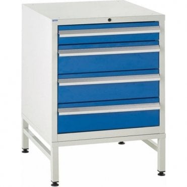 4 Drawer Under Bench Cabinets on Stands - 600mm Wide x 825mm High
