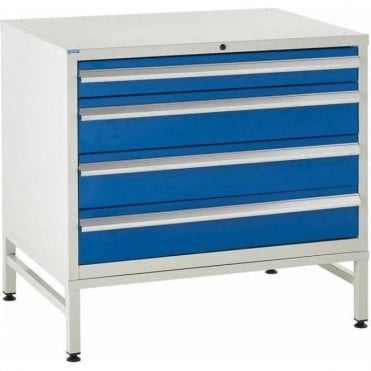 4 Drawer Under Bench Cabinets on Stands - 900mm Wide x 825mm High