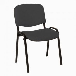 4 leg upholstered stacking side chair with black frame - Charcoal fabric - Overall Depth: 425mm - Overall Width: 545mm - Seat Height: 470mm