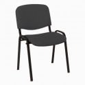 4 leg upholstered stacking side chair with black frame - Charcoal fabric - Overall Depth: 425mm - Overall Width: 545mm - Seat Height: 470mm