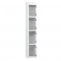 4 Tier Full Clear Door Locker - Sloped Top - Steel Locker - H.1950mm W.300mm D.300mm