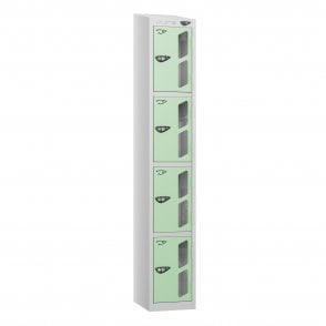 4 Tier Vision Panel Locker - Steel Locker - Sloped Top - H.1950mm W.300mm D.380mm
