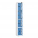 4 Tier Vision Panel Locker - Steel Locker - Flat Top - H.1800mm W.300mm D.450mm