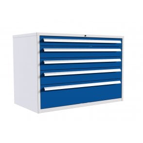5 Drawer Cabinet with  - 1x100mm, 2x125mm, 1x150mm, 1x250mm - H.825mm W.1200mm D.650mm