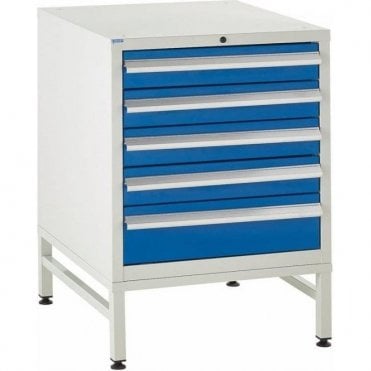 5 Drawer Under Bench Cabinets on Stands - 600mm Wide x 825mm High