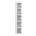 5 Tier Full Clear Door Locker - Sloped Top - Steel Locker - H.1950mm W.300mm D.300mm