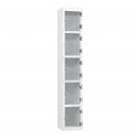 5 Tier Full Clear Door Locker - Flat Top - Steel Locker - H.1800mm W.300mm D.450mm