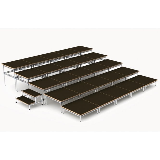 Modular Stage Package – Multi Level - Width 3750mm - Depth 3750mm – 5 Tier – 14 metres square – 25 modules