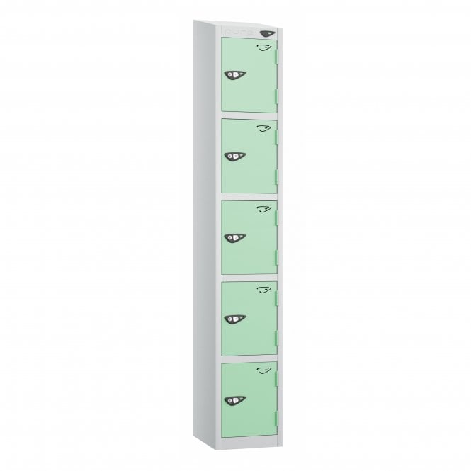 5 Tier - Sloped Top - Steel Locker - H1950 x W380 x D450mm