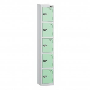 5 Tier - Sloped Top - Steel Locker - H1950 x W380 x D450mm