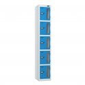 5 Tier Vision Panel Locker - Steel Locker - Flat Top - H.1800mm W.300mm D.380mm