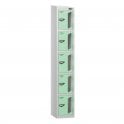 5 Tier Vision Panel Locker - Steel Locker - Sloped Top - H.1950mm W.300mm D.450mm
