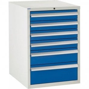 6 Drawer Cabinet - H825 x W600 x D650mm – 4x100mm, 1x150mm, 1x200mm