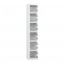 6 Tier Full Clear Door Locker - Flat Top - Steel Locker - H.1800mm W.300mm D.300mm