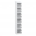6 Tier Full Clear Door Locker - Sloped Top - Steel Locker - H.1950mm W.300mm D.450mm