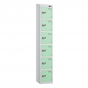 6 Tier - Sloped Top - Steel Locker - H1950 x W300 x D380mm