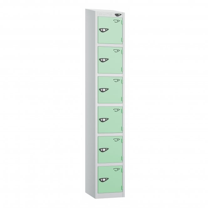 6 Tier - Sloped Top - Steel Locker - H1950 x W300 x D450mm
