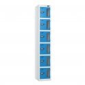 6 Tier Vision Panel Locker - Steel Locker - Flat Top - H.1800mm W.300mm D.300mm