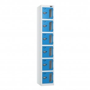 6 Tier Vision Panel Locker - Steel Locker - Flat Top - H.1800mm W.300mm D.380mm