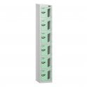 6 Tier Vision Panel Locker - Steel Locker - Sloped Top - H.1950mm W.300mm D.450mm