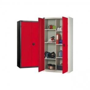8 Compartment Industrial Cupboard H1780 x W915 x D460mm features a central partition with 6 Adjustable Shelves 85kg UDL