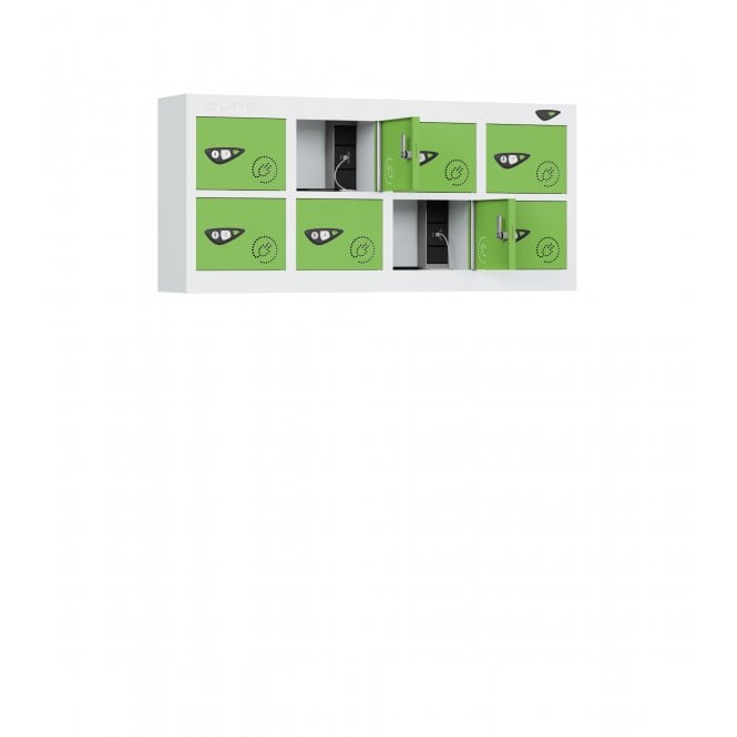 Bespoke Phone Locker - 8 Door - 8 Compartment - Non-Charging - Flat Top - H250 x W900 x D380mm