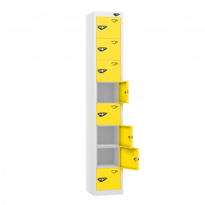 Tablet Locker - 8 Door - 8 Compartment - Non-Charging - Sloped Top - H1950 x W300 x D300mm
