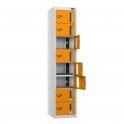 Laptop Locker - 8 Vision Door - 8 Compartment - Charging - 8 Pin + Dual USB-A & USB-C  Sockets - Sloped Top - H1950 x W380 x D450mm