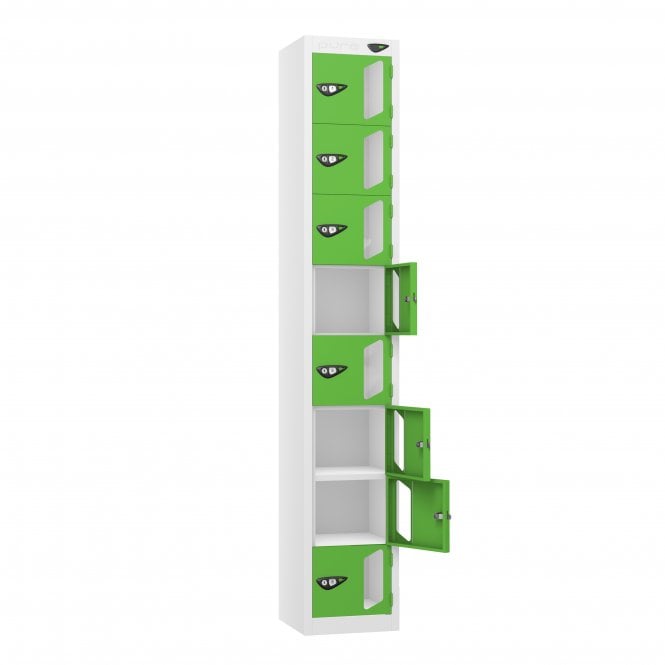 Tablet Locker - 8 Vision Door - 8 Compartment - Non-Charging - Flat Top - H1800 x W300 x D300mm