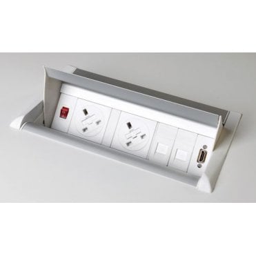 Aero flip 2 power, 2 RJ45 data ports and 1 HDMI - White