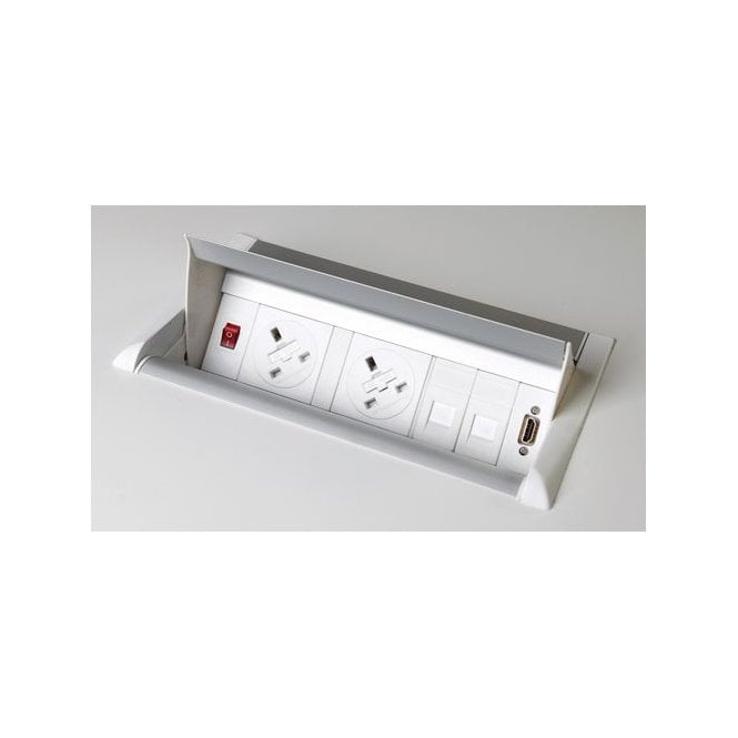 Aero flip 2 power - 2 RJ45 data ports and 1 HDMI - White