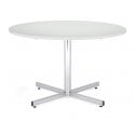 Bistro/Meeting table - 1000mm diameter melamine top - 740mm high chrome leg - White