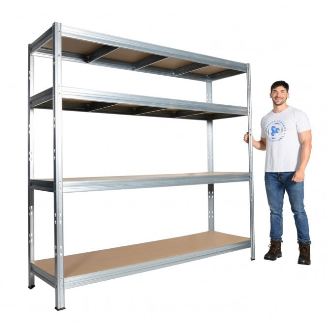 BULLRACK RIVET Longspan Shelving 2100mm Wide with Chipboard Shelf Levels