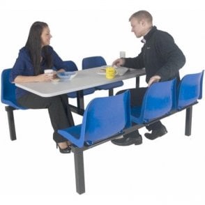 6 Seat Double Entry Canteen Table with BACK Chairs Length1580 x Width1690 x Height725mm