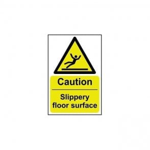 Caution Slippery Floor Surface Sign 300 x 200mm - Rigid Plastic