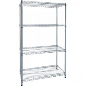 Chrome Wire Shelving H1895 x W1525 x D355mm 4 Shelf Level 190kg UDL