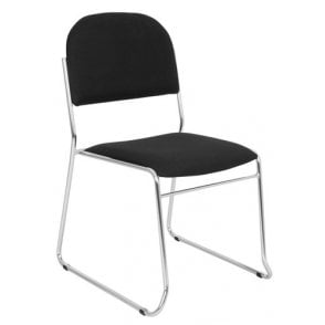 Conference chair with chrome skid base frame - Xtreme Havana Black YS009 - Overall Depth: 550mm - Overall Width: 515mm - Seat Height: 455mm