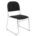 Conference chair with chrome skid base frame - Xtreme Havana Black YS009 - Overall Depth: 550mm - Overall Width: 515mm - Seat Height: 455mm