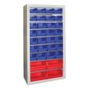 Container Storage Cupboard without Door - H.1800 W.900 D.460 - 28 x size 4 Containers, 4x size 6 Containers, 8 Shelves