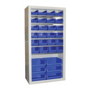 Container Storage Cupboard without Door - H.1800 W.900 D.460 - 24 x size 4 Containers, 6 x size 6 Containers, 6 Shelves
