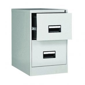 Contract 2 drawer filing cabinet with recessed handle - Grey