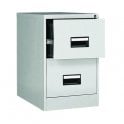 Contract 2 drawer filing cabinet with recessed handle - Grey