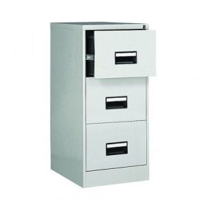 Contract 3 drawer filing cabinet with recessed handle - Grey