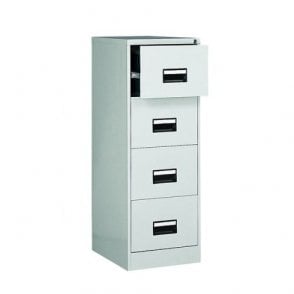 Contract 4 drawer filing cabinet with recessed handle - Grey