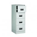 Contract 4 drawer filing cabinet with recessed handle - Grey