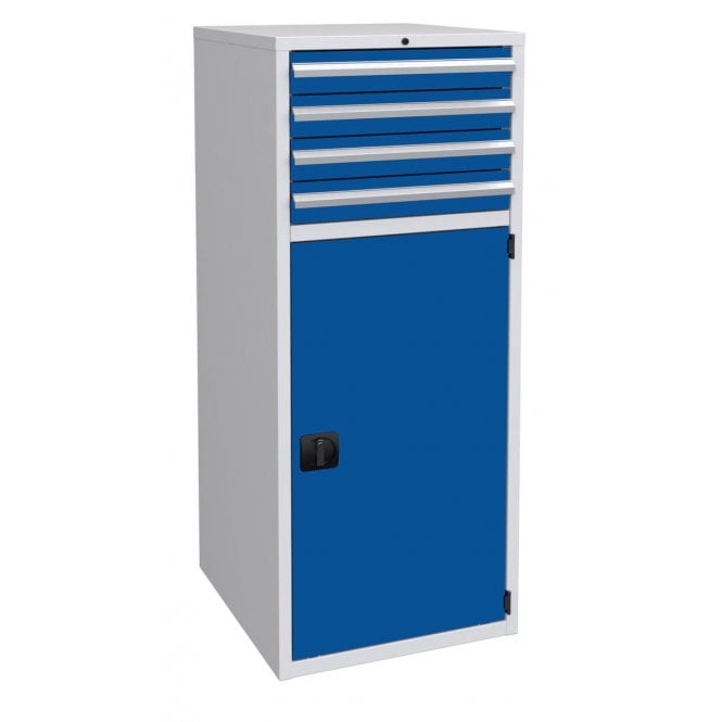 Cupboard with 4 drawers and 1 shelf - 600mm wide x 1500mm high