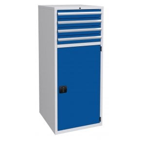 Euroslide 4 Drawer & Cupboard - 4x100mm, 1x1110mm - H.1500 W.600 D.650