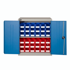 Industrial Cupboard H1015 x W915 x D460mm supplied with 1 Adjustable Shelf 85kg UDL + 36 BIN30