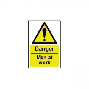 Danger Men at Work Sign 300 x 200mm - Self Adhesive Vinyl