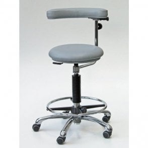 Dental High Stool with adjustable arm & Castors Height Adjustment 550-740mm